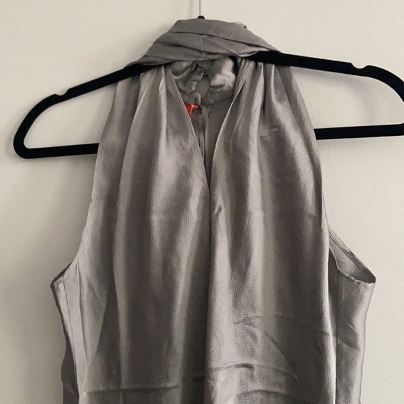 NWOT Hugo Boss Silver Silk Blouse, Small - Picture 2 of 6